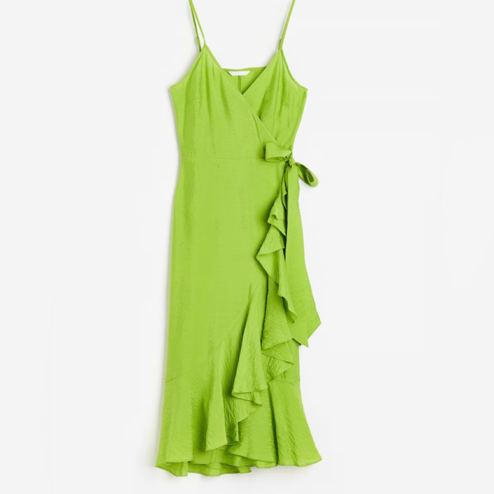 H&M Flounce Trimmed Wrap Dress